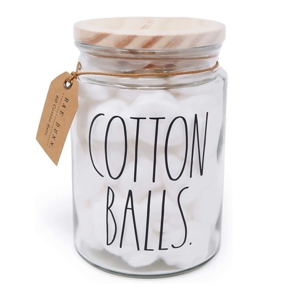 Rae Dunn “Cotton Balls” Large Glass Jar - Picture 1 of 7